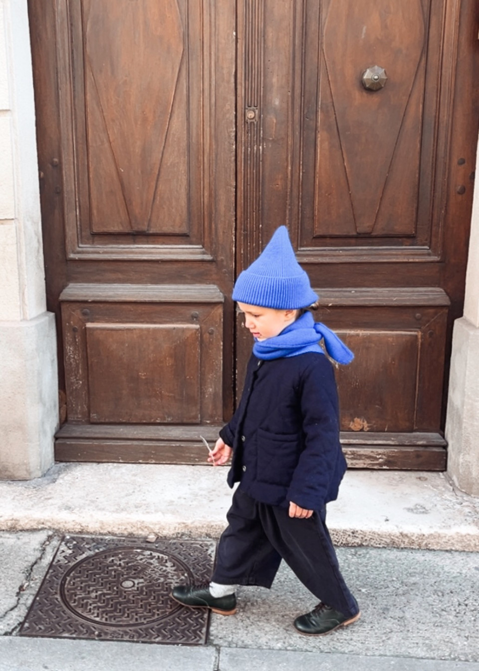 Veste enfant en lainage matelassé bleu marine - LE VESTIAIRE DE JEANNE