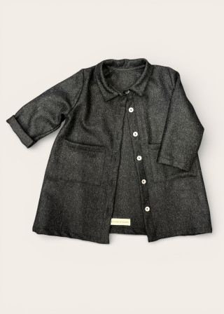 Kid coat in grey wool - LE VESTIAIRE DE JEANNE