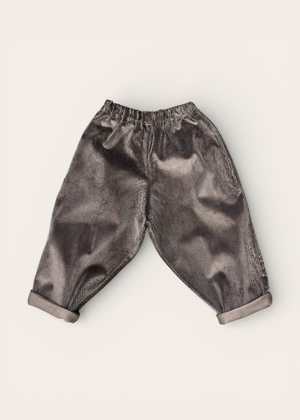 Pantalon enfant en velours gris souris - LE VESTIAIRE DE JEANNE
