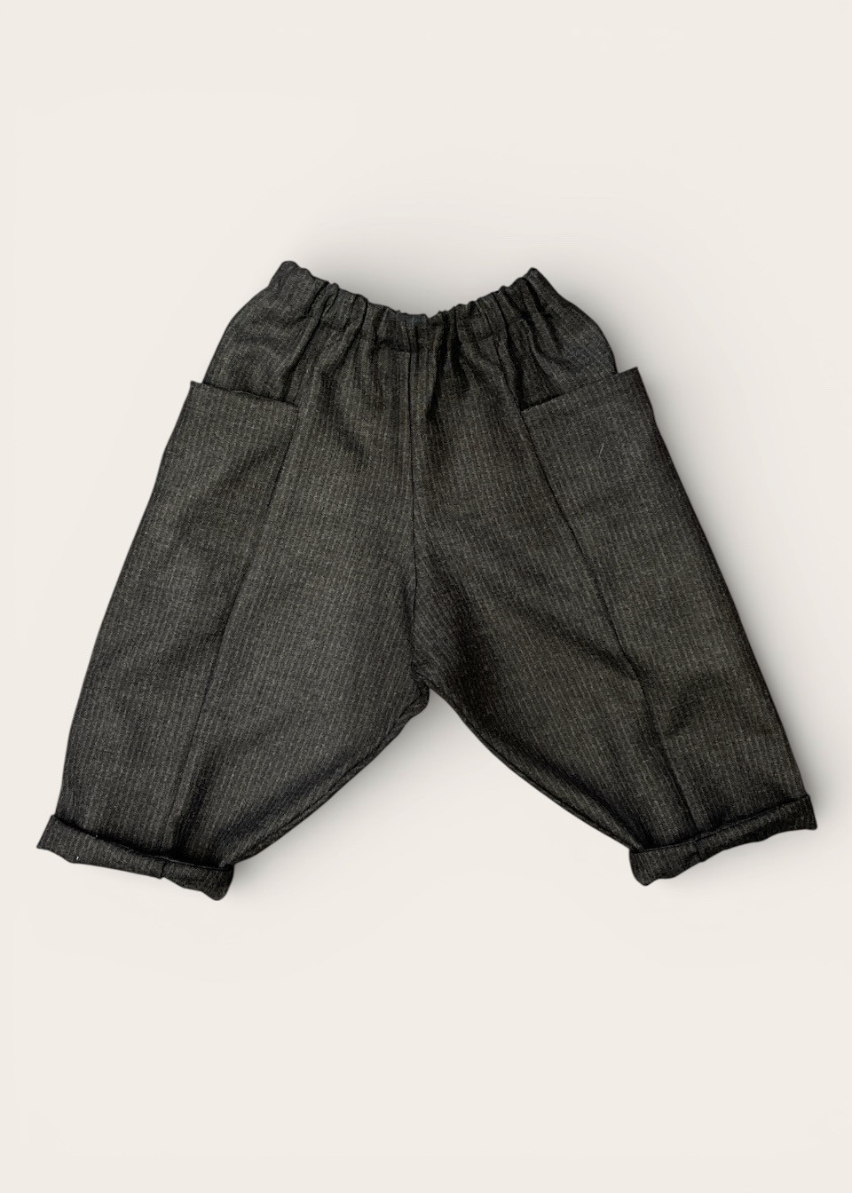 Pantalon 09 enfant en lainage rayé - LE VESTIAIRE DE JEANNE