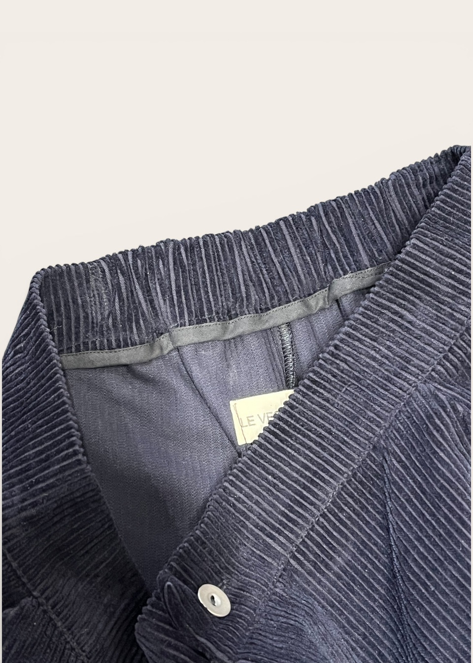 Trousers 01 in night blue cotton canvas - LE VESTIAIRE DE JEANNE