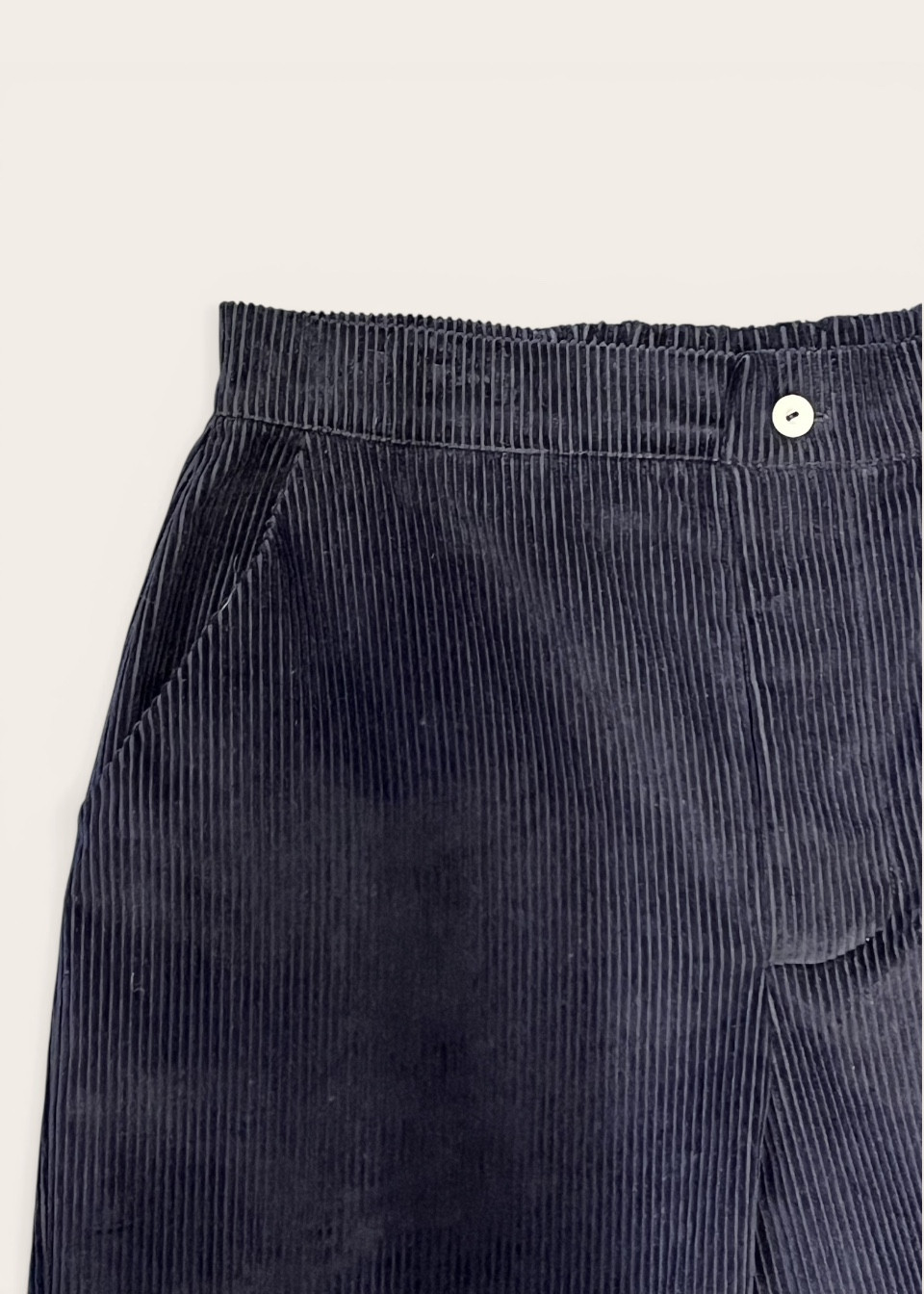 Trousers 01 in night blue cotton canvas - LE VESTIAIRE DE JEANNE