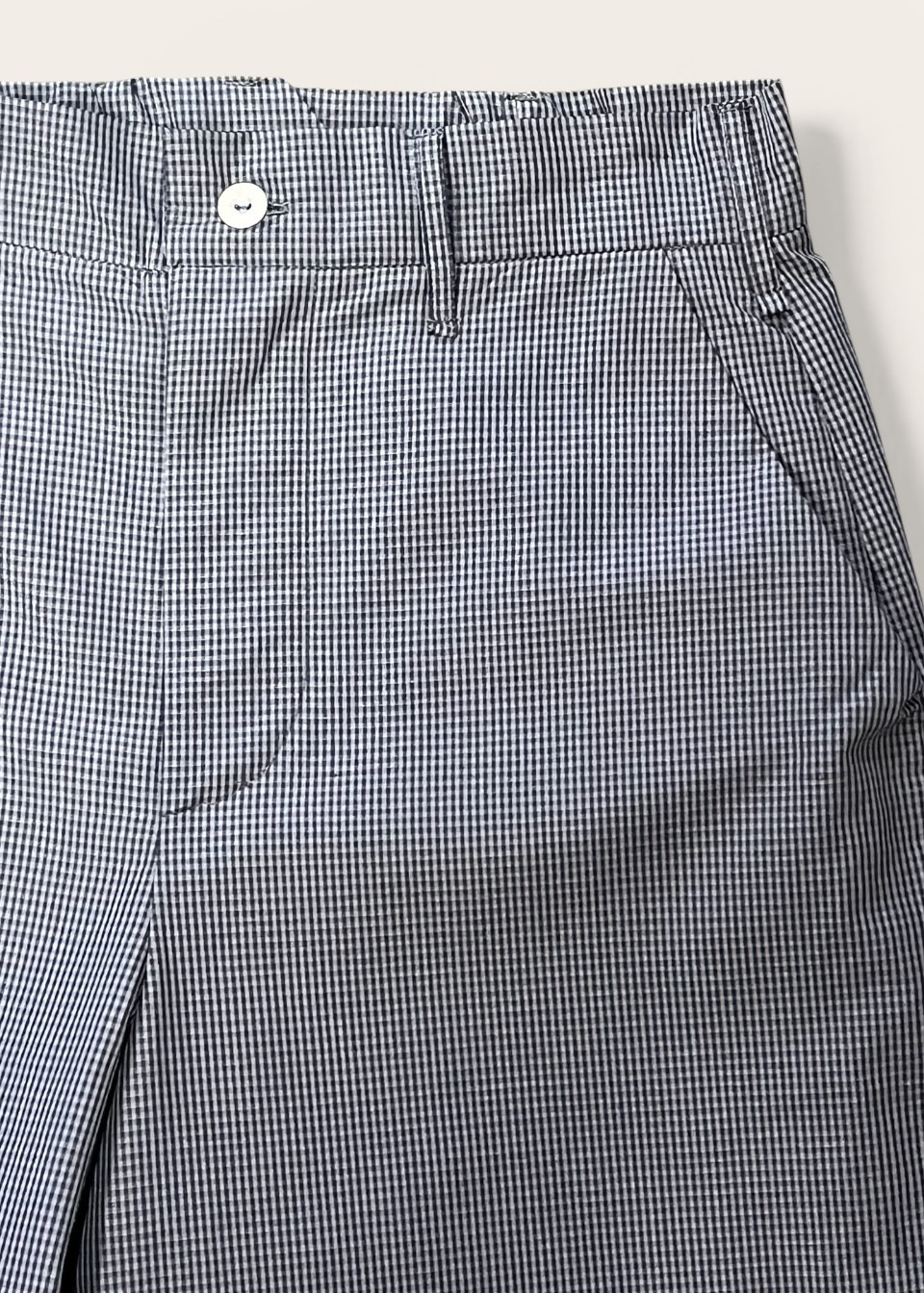 Trousers 01 in blue gingham - LE VESTIAIRE DE JEANNE