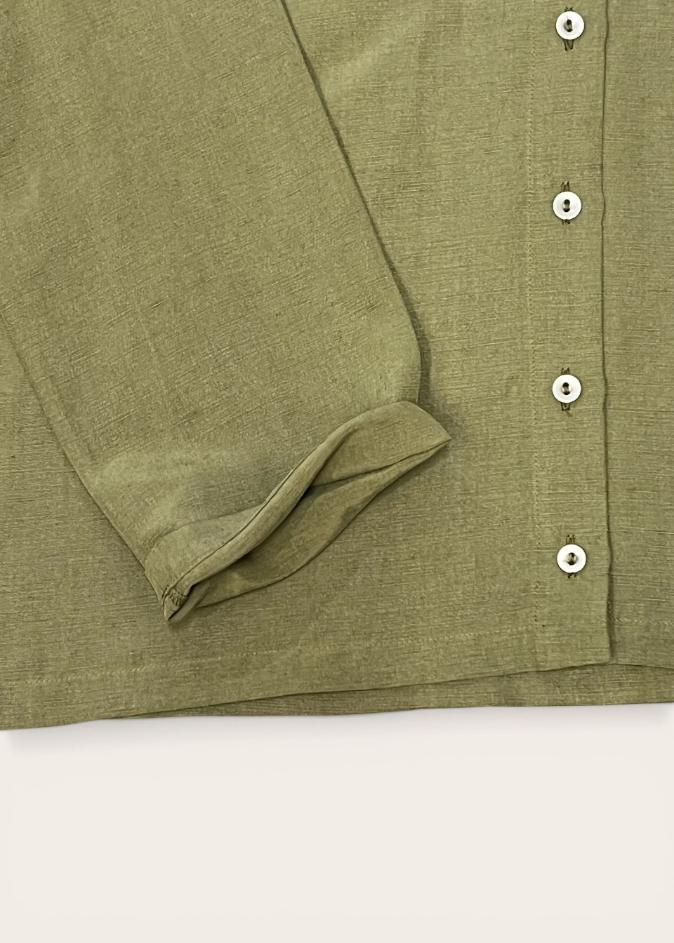 Shirt 05 in Lichen linen and silk - LE VESTIAIRE DE JEANNE