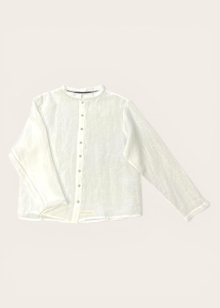 Chemise 03 en lin blanc - LE VESTIAIRE DE JEANNE