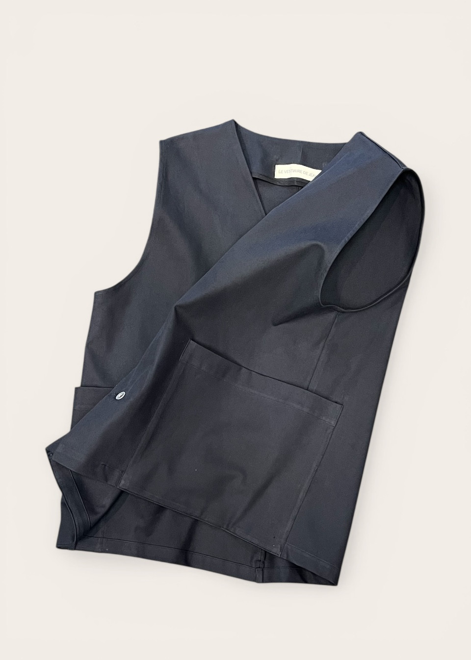 Gilet 01 en toile bleu nuit - LE VESTIAIRE DE JEANNE