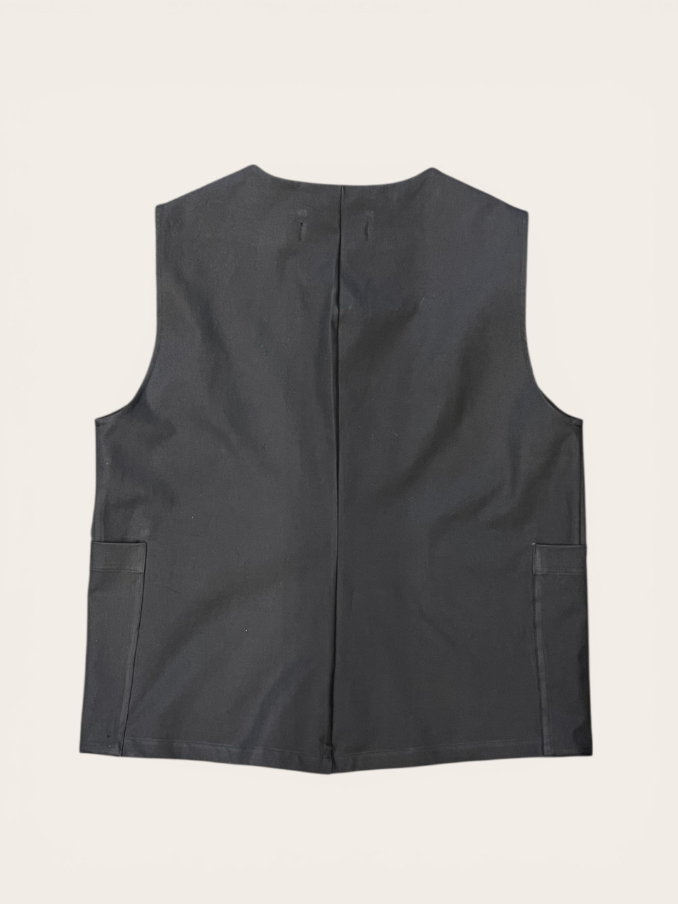 Sleeveless vest in night blue cotton - LE VESTIAIRE DE JEANNE