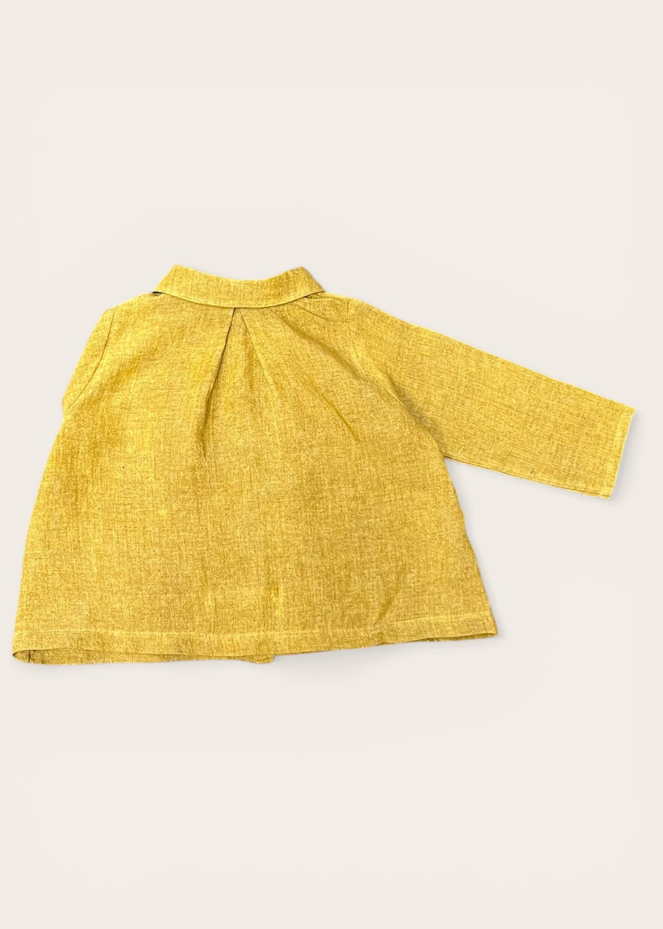 Peter pan shirt, mustard linen