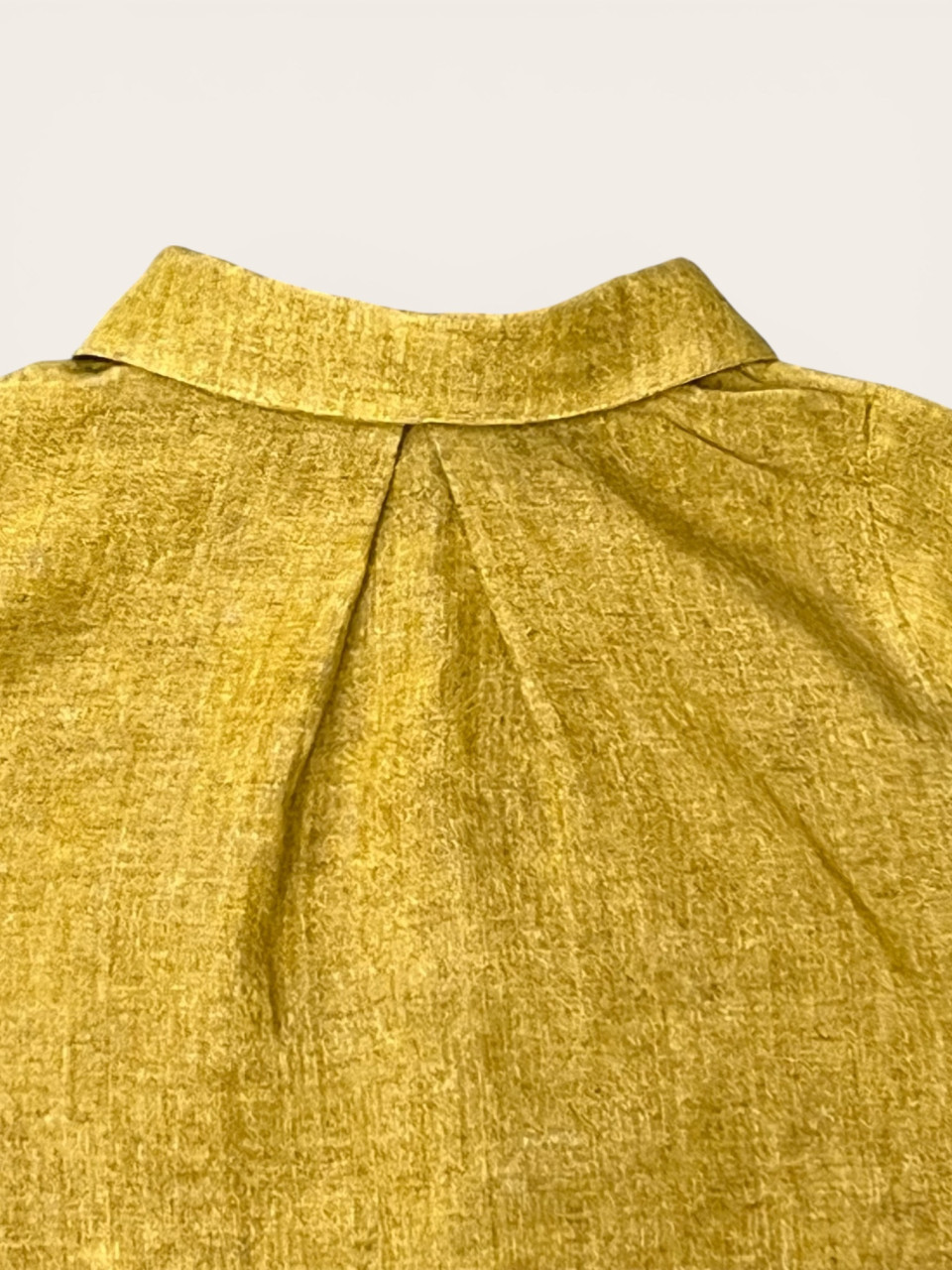 Chemise col claudine, lin moutarde