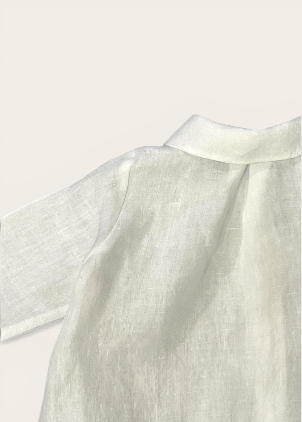 Peter pan shirt, white linen