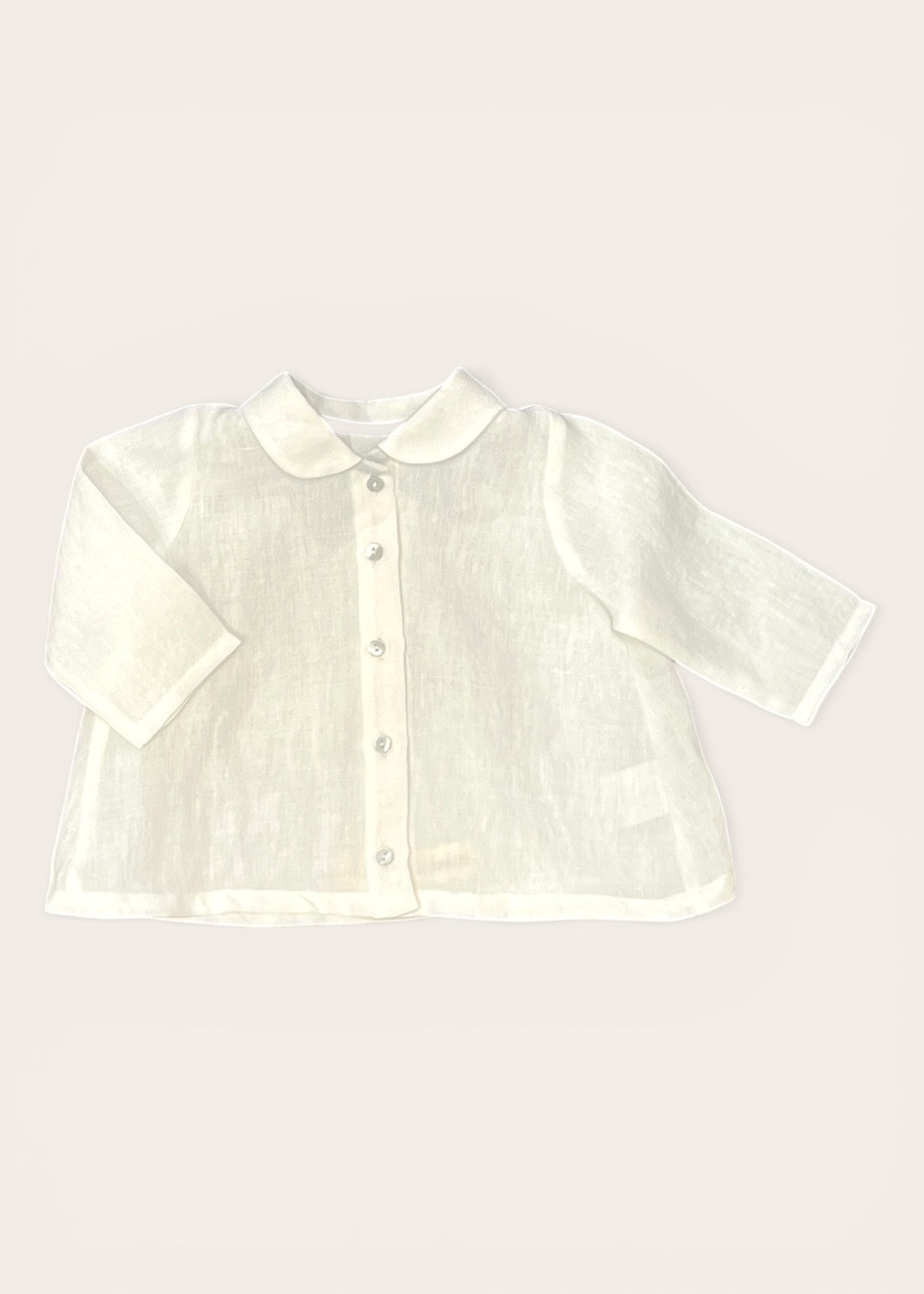 Chemise col Claudine, lin blanc