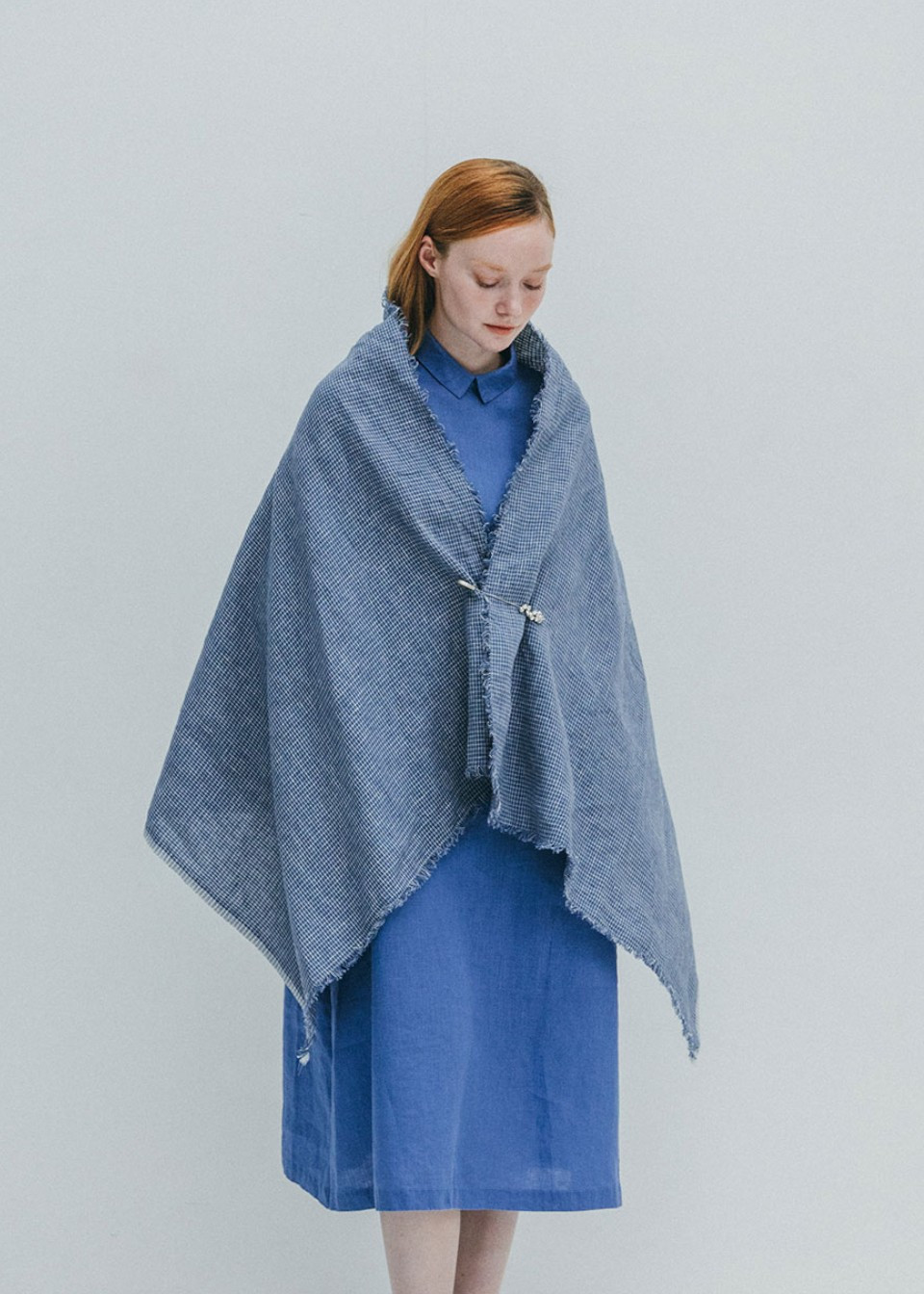 ECHARPE EN LIN A CARREAUX - FOG LINEN WORK