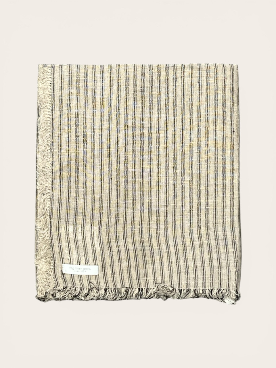 STRIPED LINEN SCARF - FOG LINEN WORK