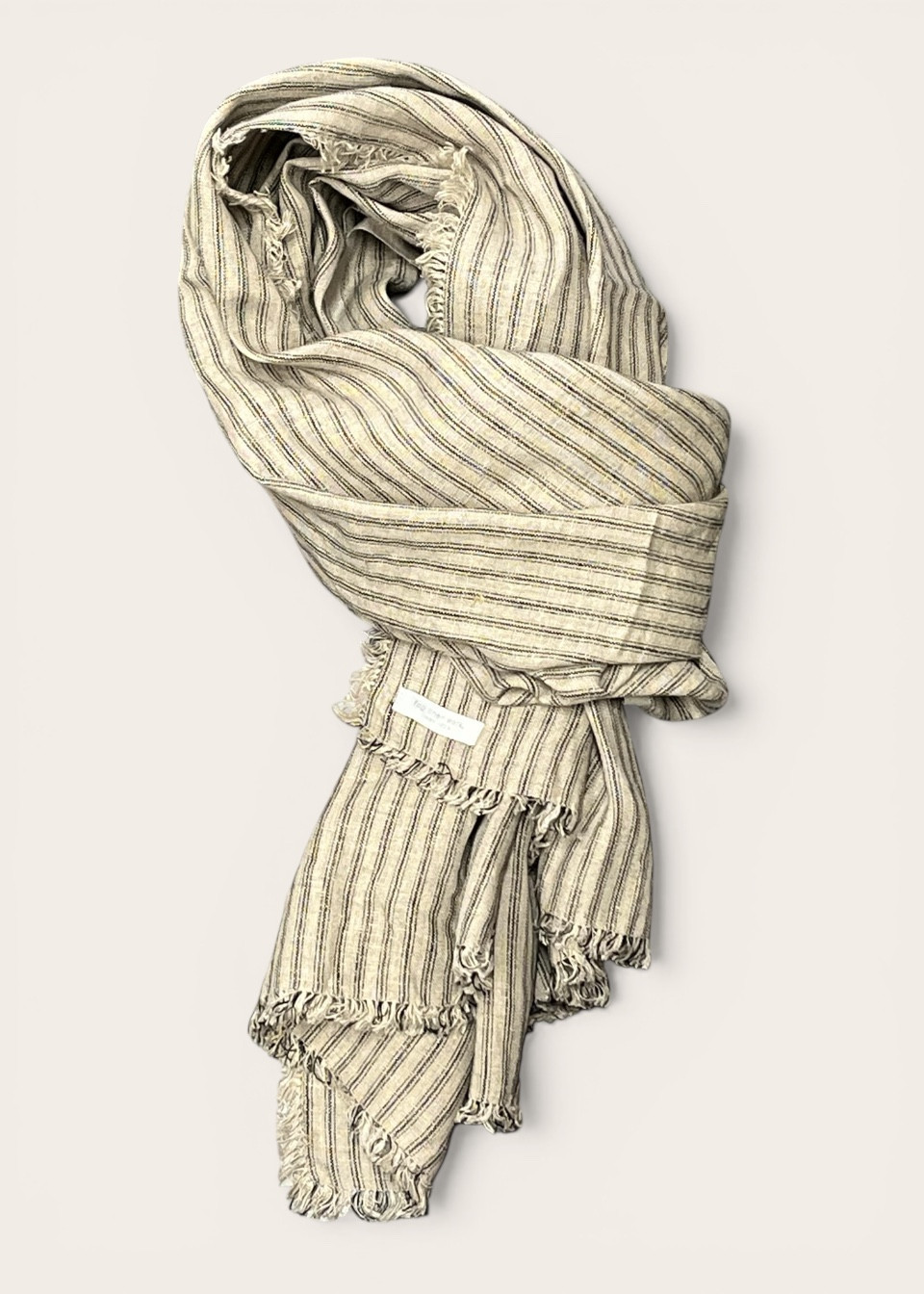 STRIPED LINEN SCARF - FOG LINEN WORK