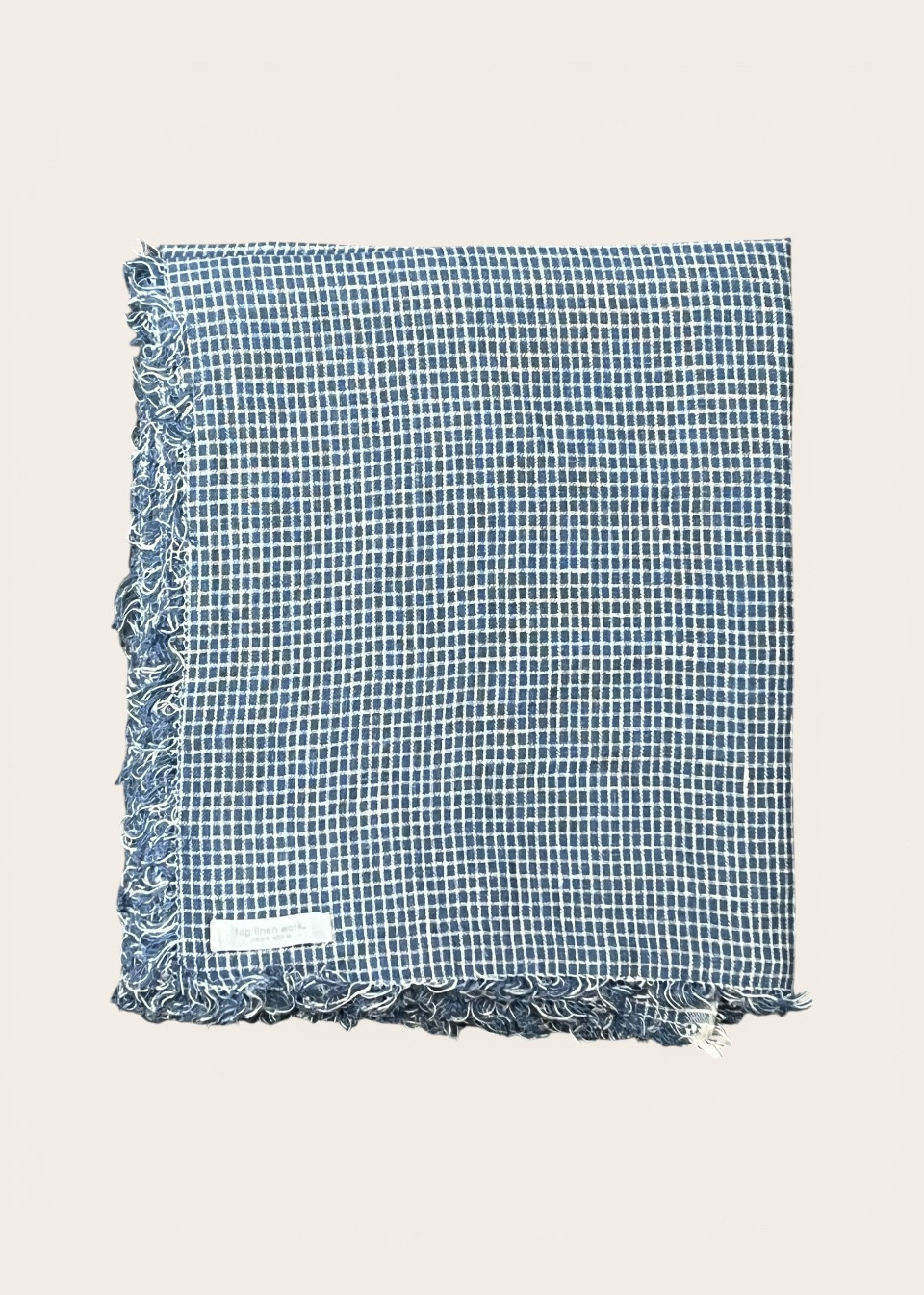 CHECKED LINEN SCARF - FOG LINEN WORK