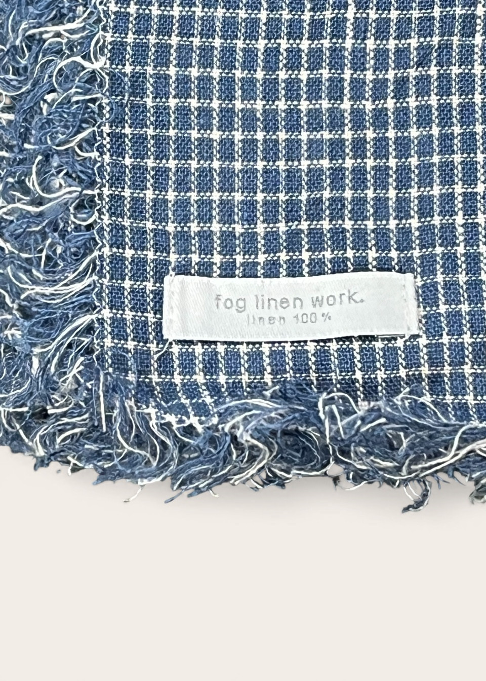 CHECKED LINEN SCARF - FOG LINEN WORK