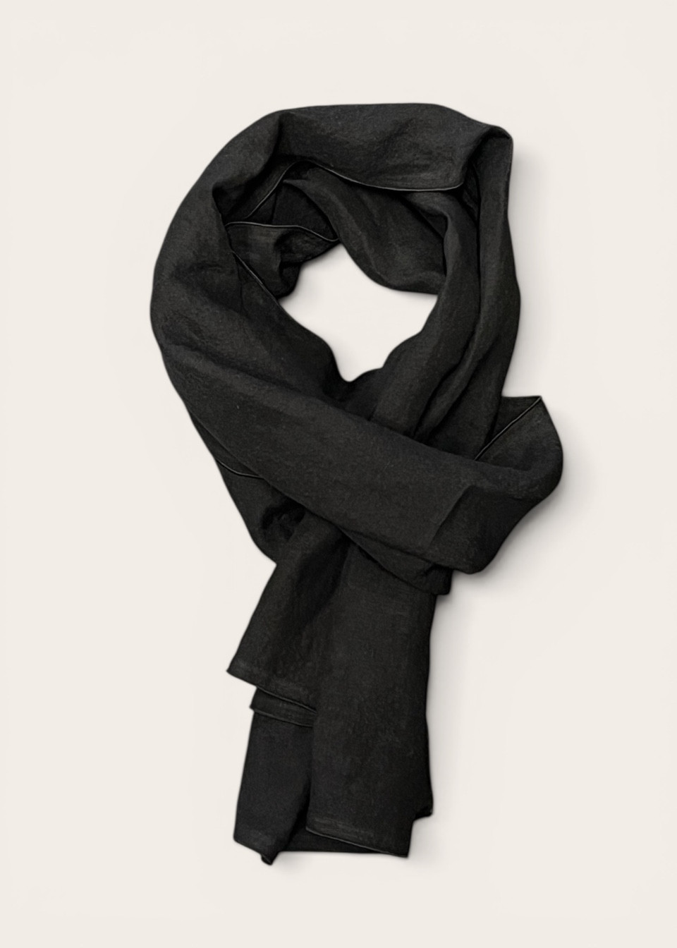 scarf, black linen