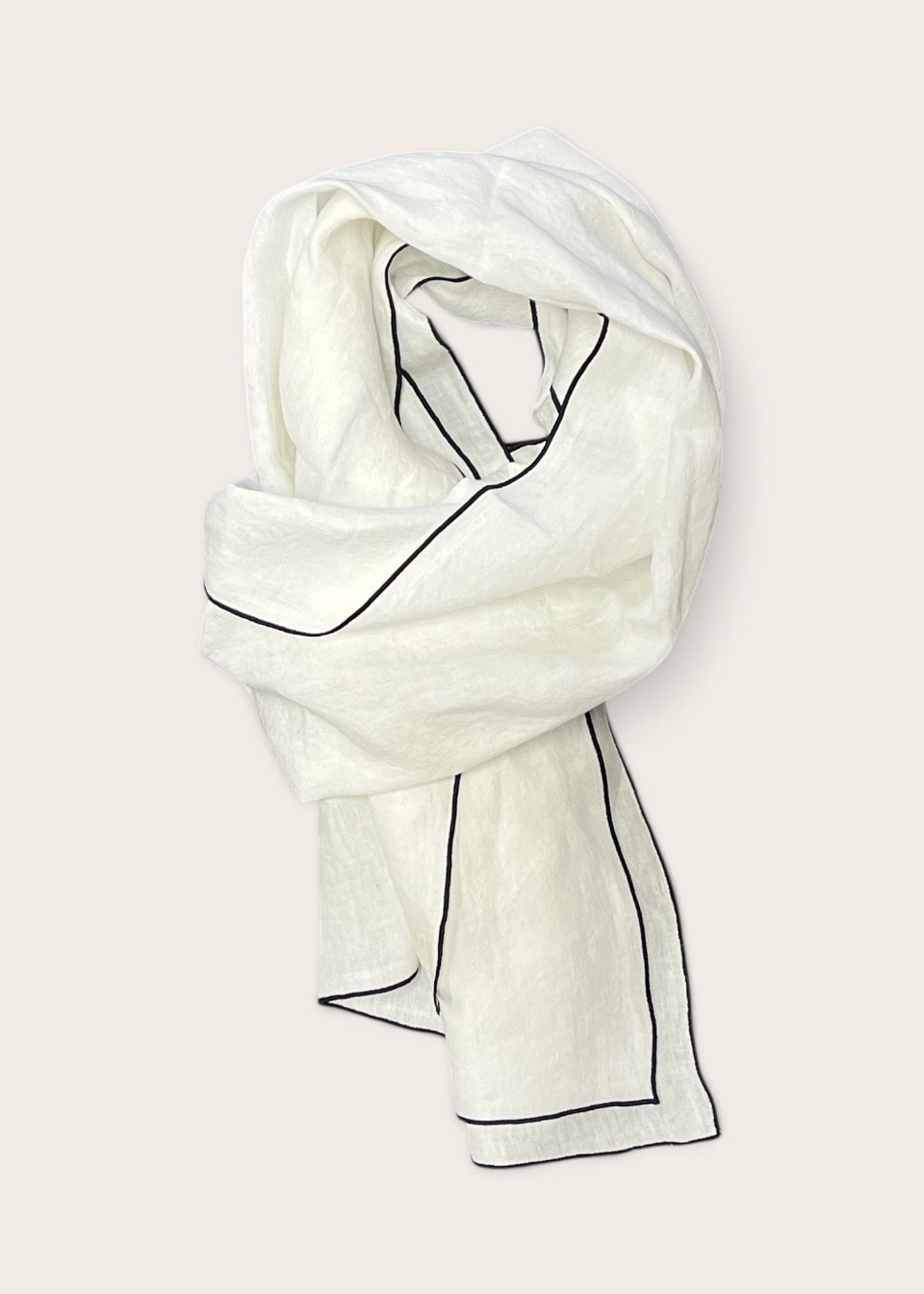 Scarf, white linen