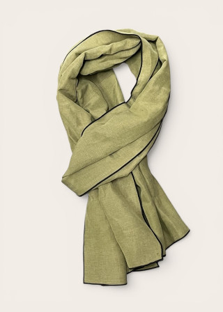 Lichen silk and linen scarf - LE VESTIAIRE DE JEANNE