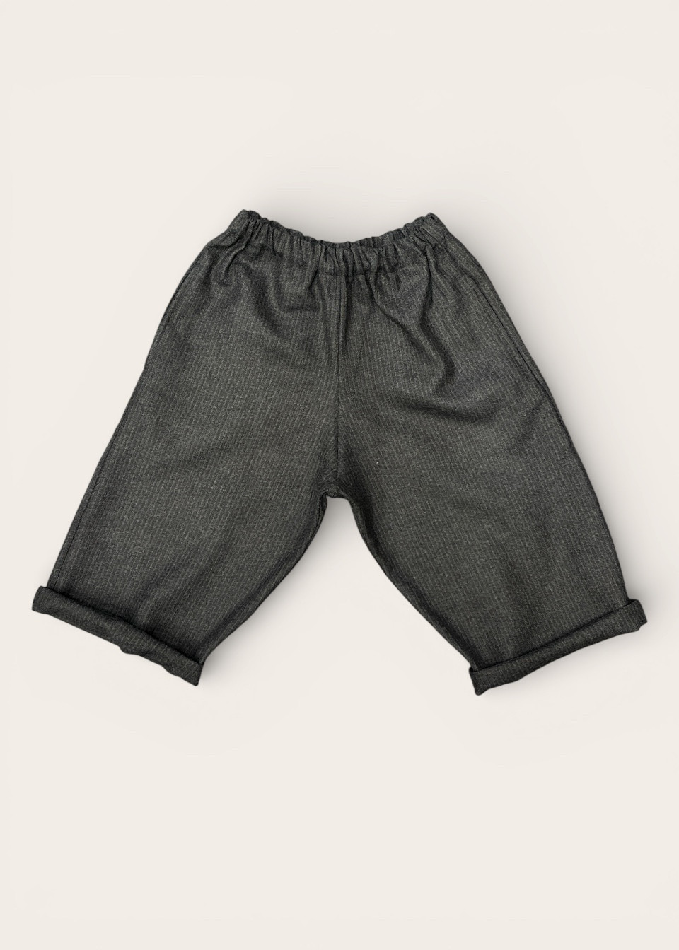 Wide trousers for kids in stripted wool - LE VESTIAIRE DE JEANNE