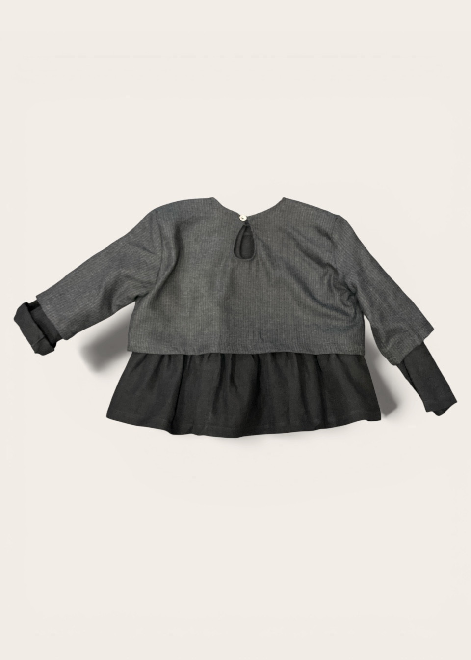 Short sweater in striped wool - LE VESTIAIRE DE JEANNE