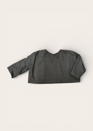 Short sweater in striped wool - LE VESTIAIRE DE JEANNE