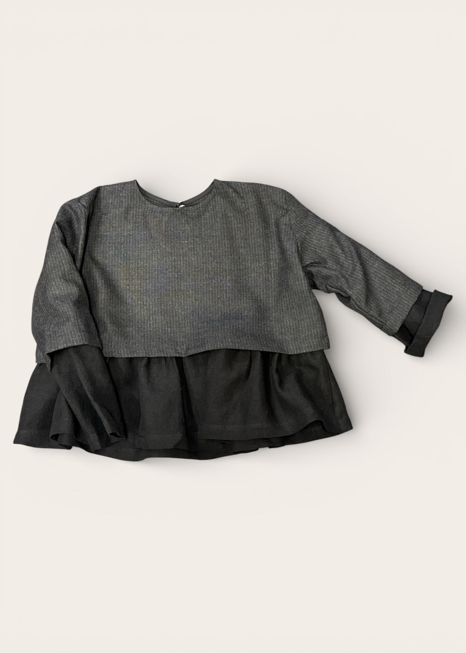 Short sweater in striped wool - LE VESTIAIRE DE JEANNE