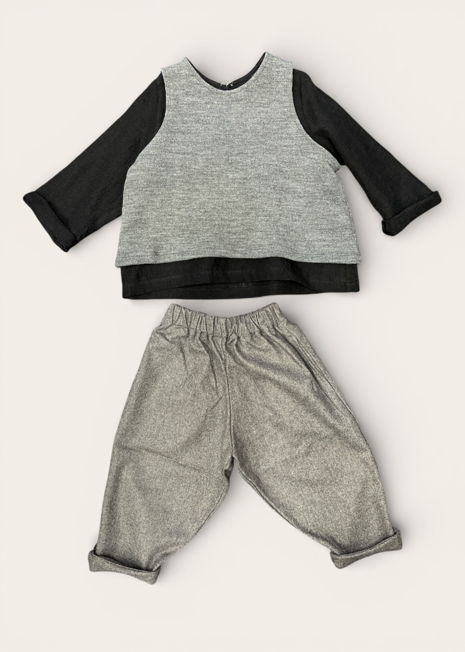 Kid sweater in light grey jersey - LE VESTIAIRE DE JEANNE