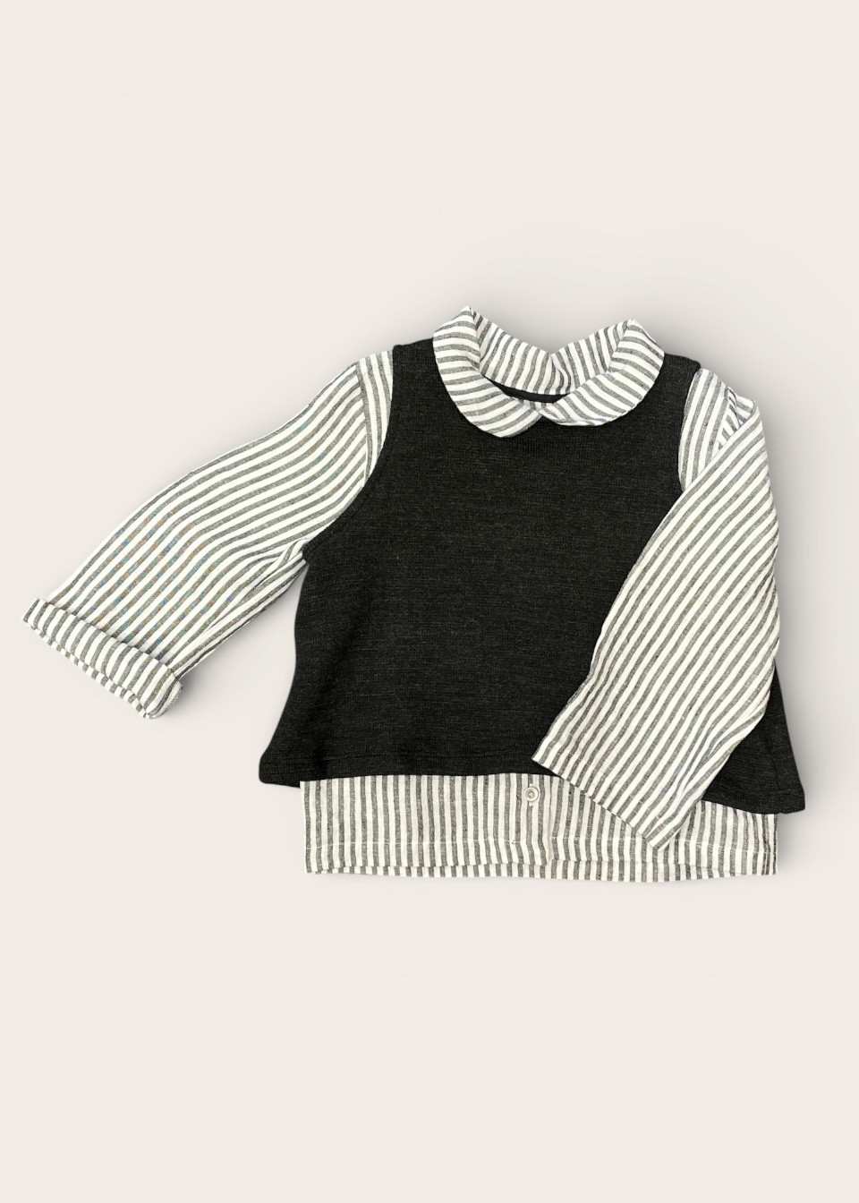 Kid sweater in dark grey jersey - LE VESTIAIRE DE JEANNE
