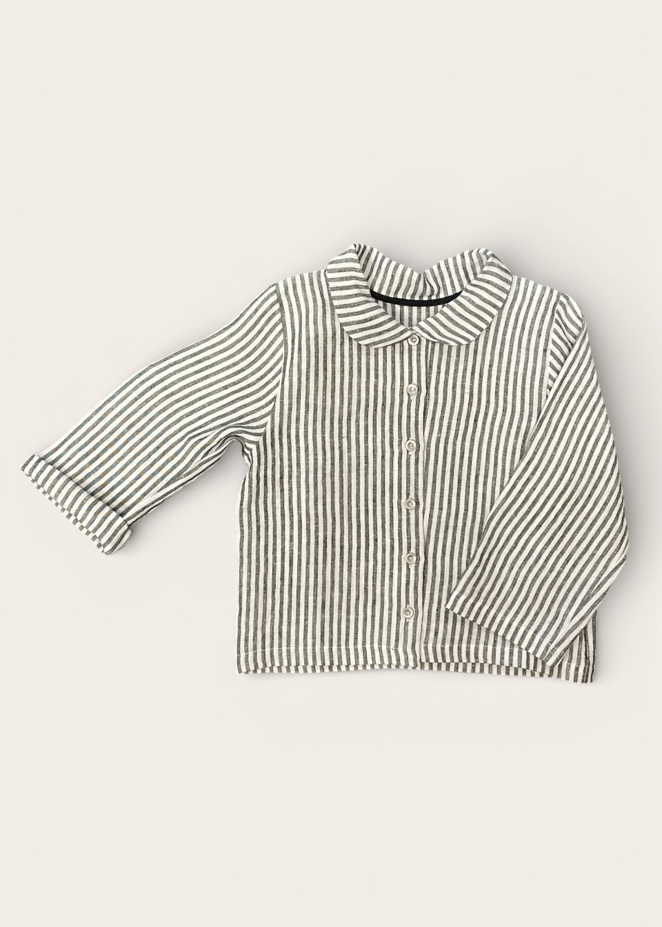 Long sleeves shirt, light stripes linen