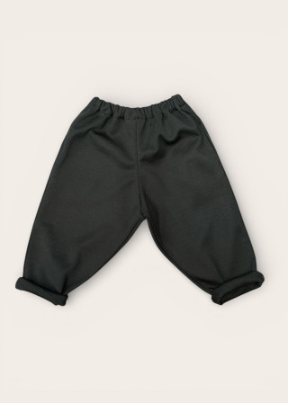 Classic trousers, black sportswear fabric