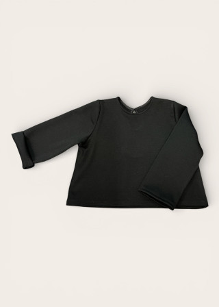 Kid sweater in black sportswear fabric - LE VESTIAIRE DE JEANNE