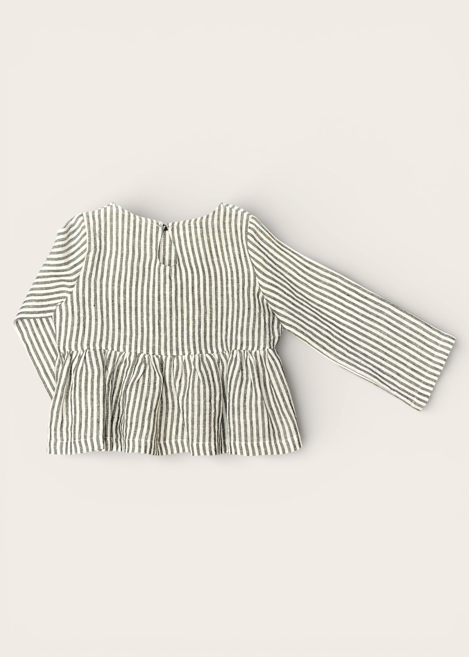 blouse plissée manches longues, lin rayé - LE VESTIAIRE DE JEANNE