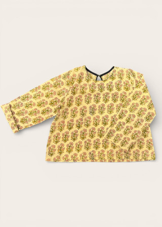 Long sleeves blouse, block print cotton