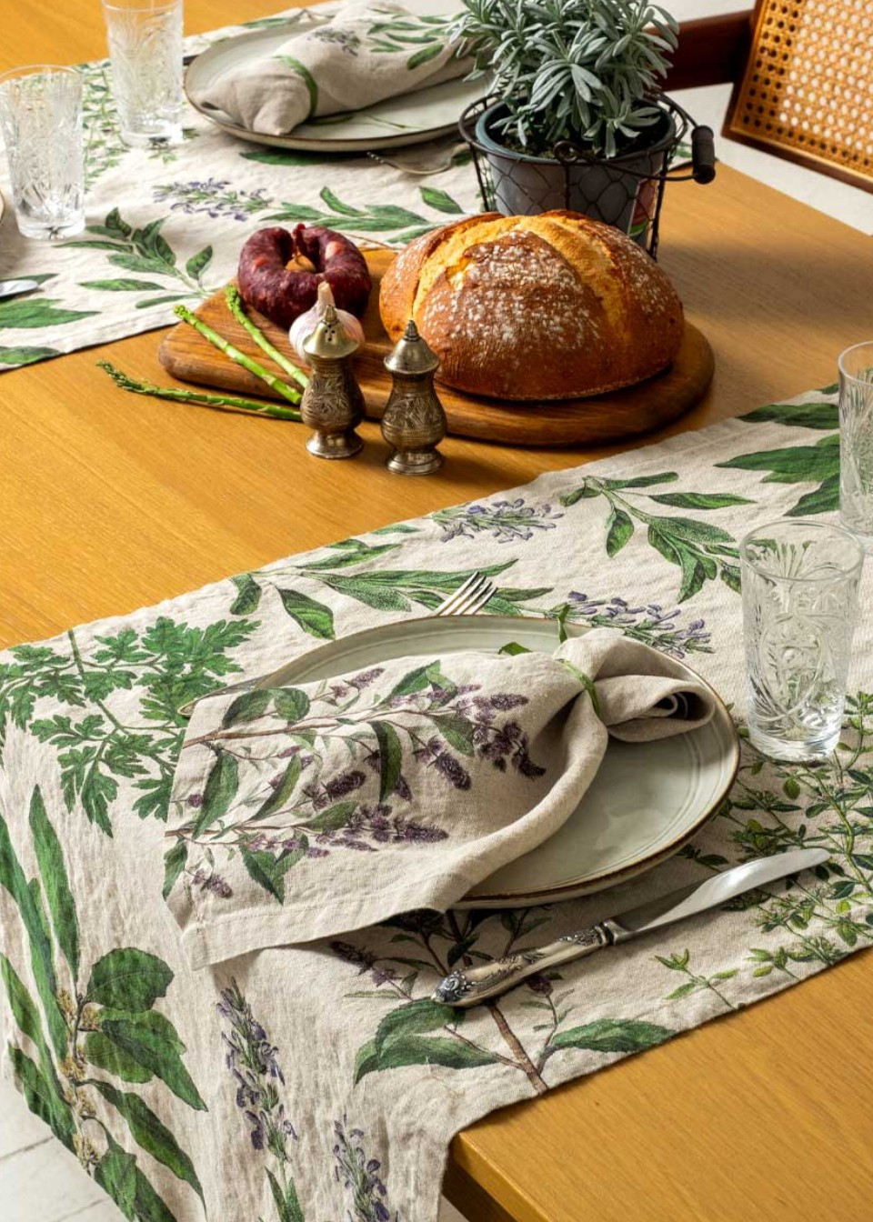 Chemin de table Herbes - LINOROOM
