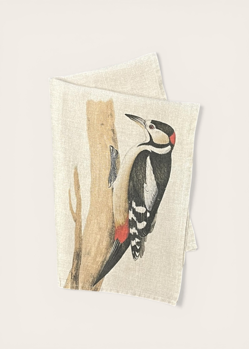 Linen kitchen towel Woodpecker - LINOROOM