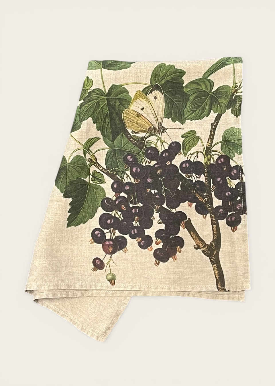 Linen kitchen towel Black Currant - LINOROOM