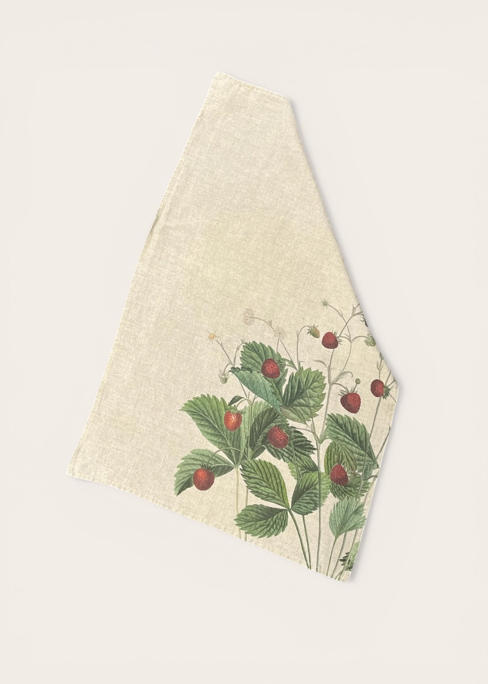 Linen kitchen towel Strawberries - LINOROOM
