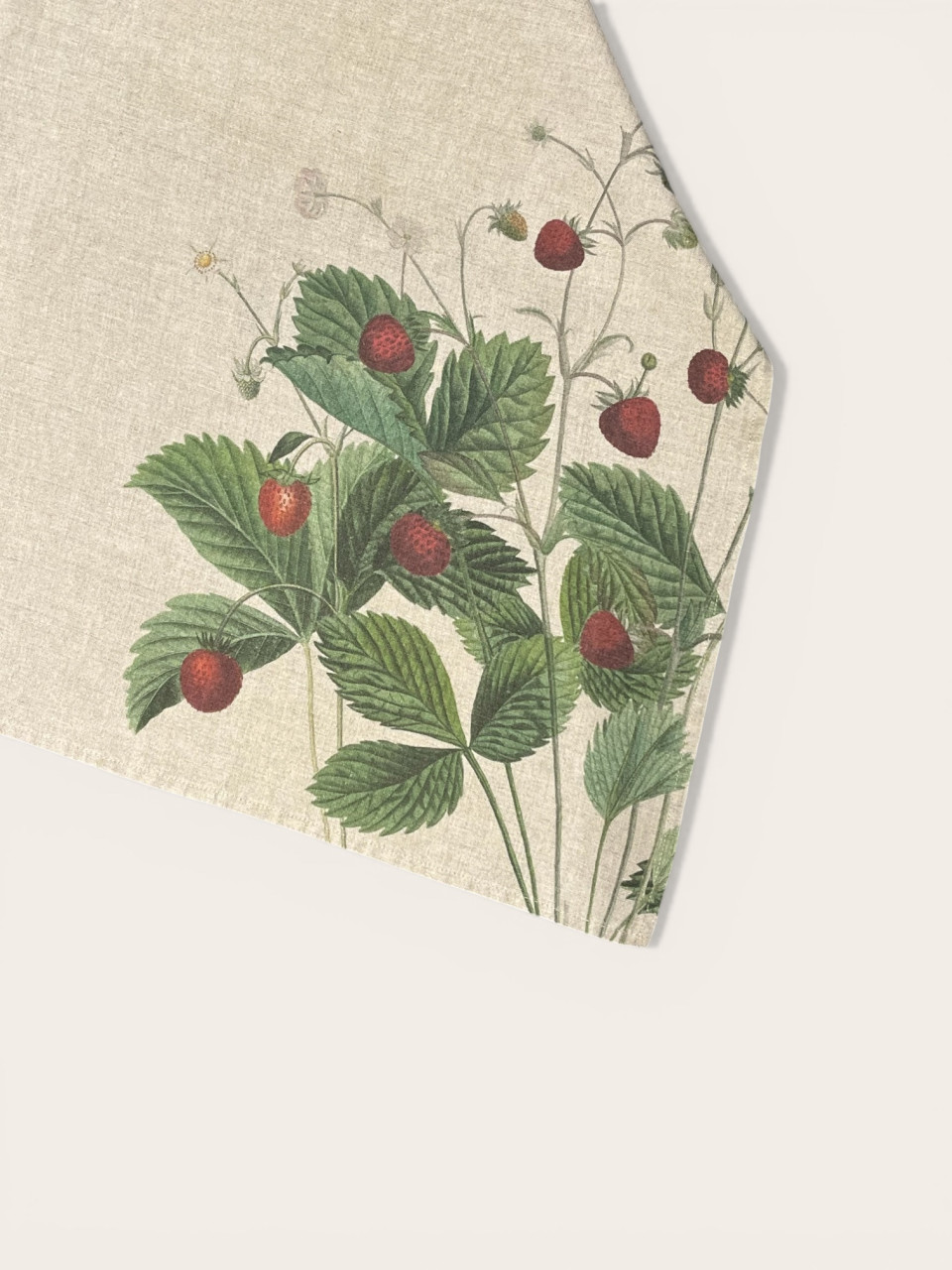 Linen kitchen towel Strawberries - LINOROOM