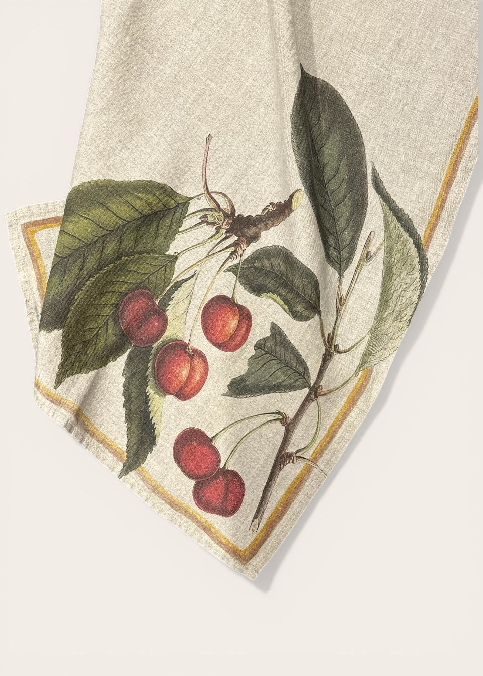 Linen kitchen towel Cherry - LINOROOM