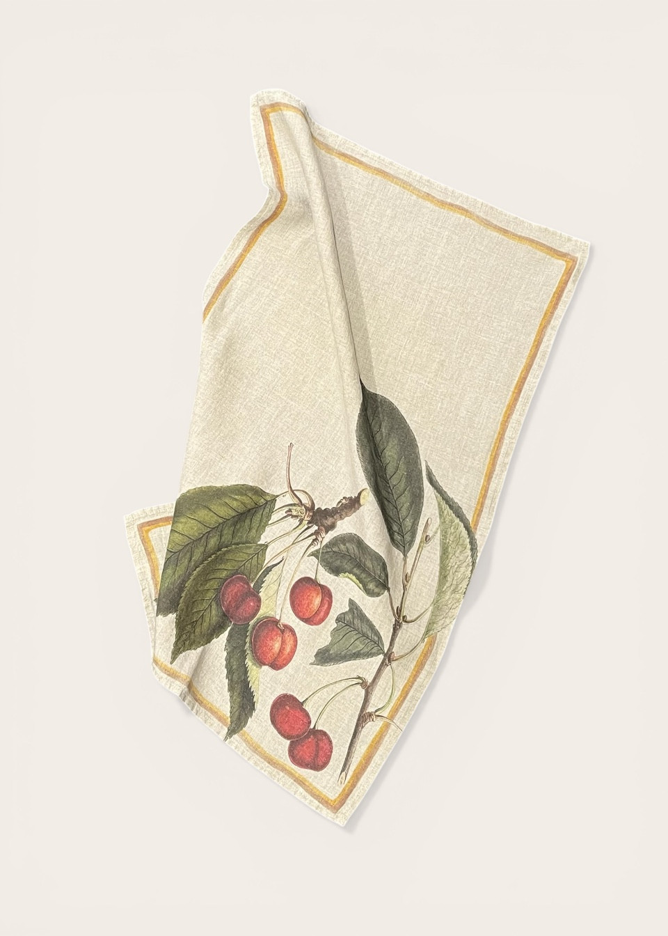 Linen kitchen towel Cherry - LINOROOM