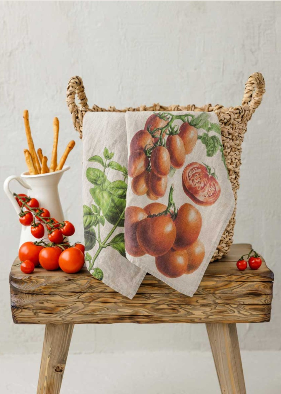 Linen kitchen towel Basil - LINOROOM