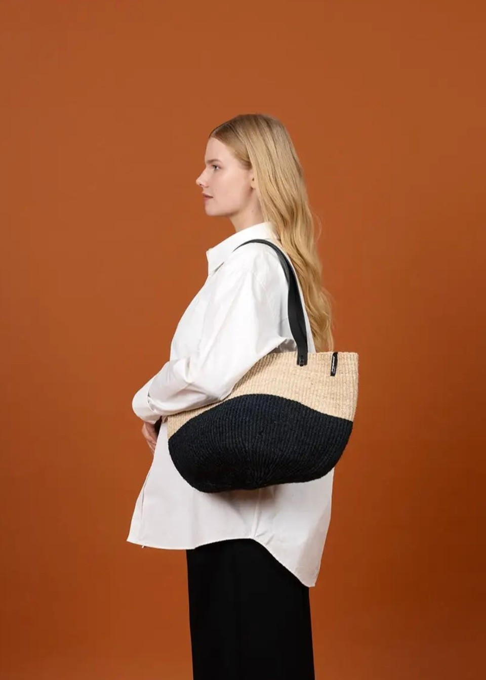 Basket Majani natural & black - MIFUKO