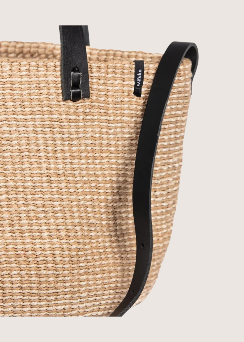 Basket Majani with black handles - MIFUKO