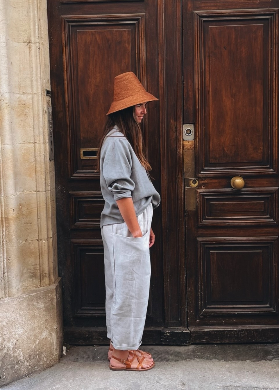 Chapeau Meg en jute marrron - BRUNNA CO
