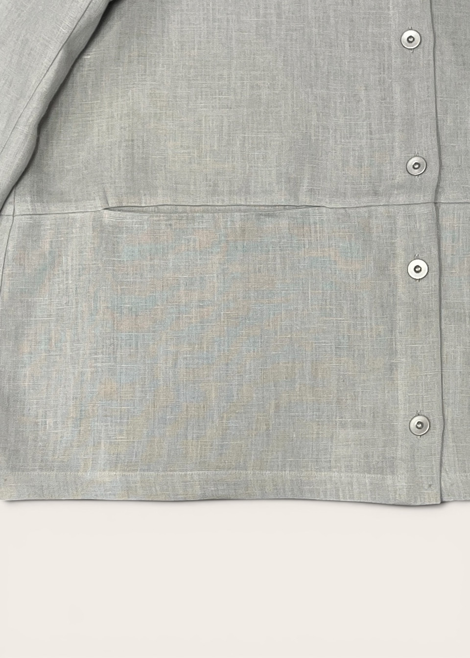 Shirt 06 in cloud grey linen - LE VESTIAIRE DE JEANNE