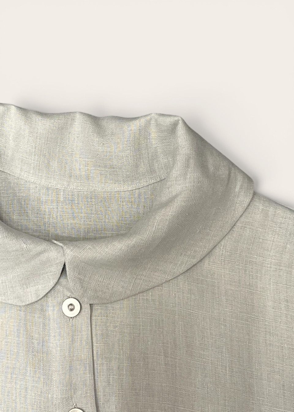 Shirt 06 in cloud grey linen - LE VESTIAIRE DE JEANNE