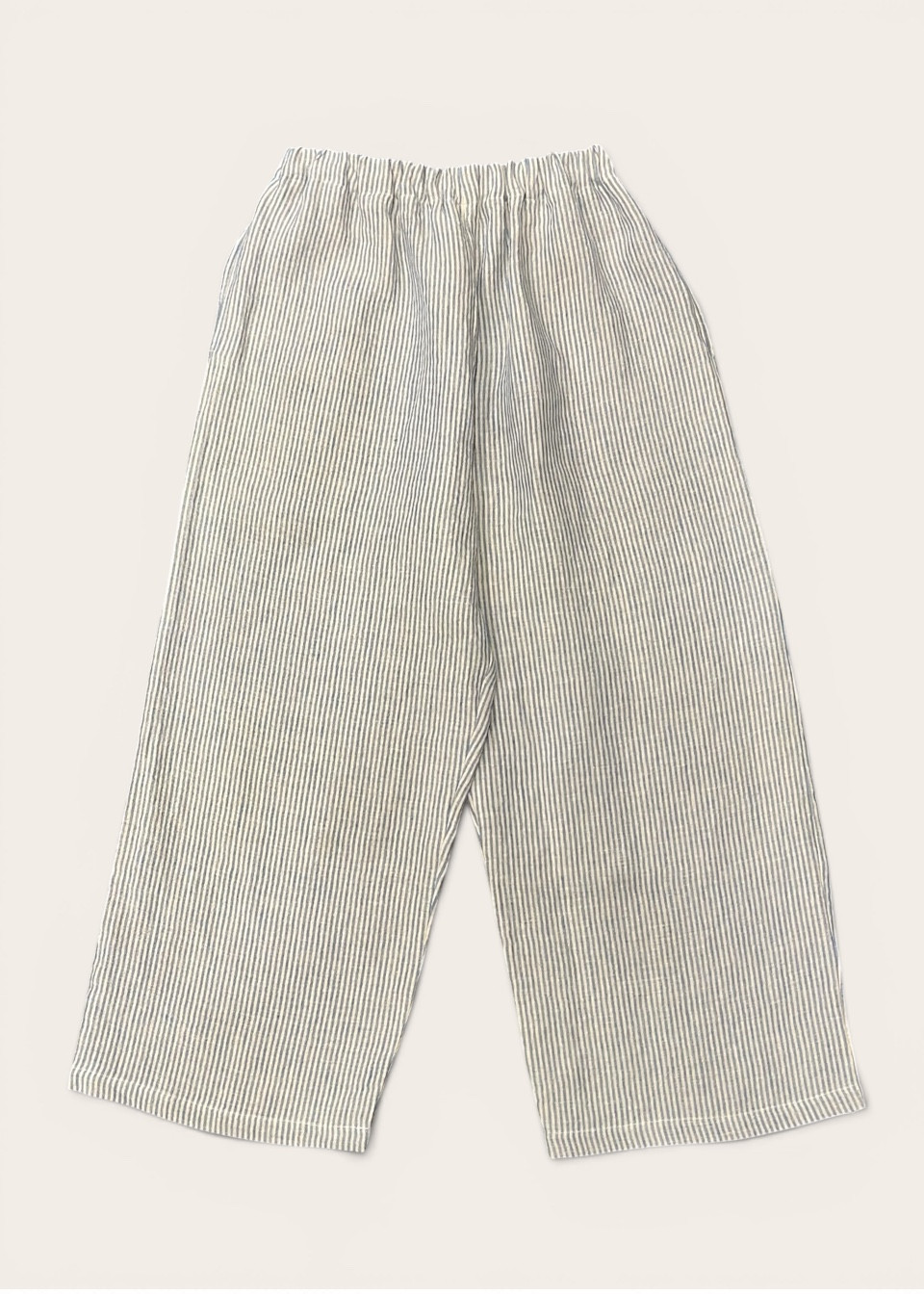 Wide trousers in blue stripes linen - LE VESTIAIRE DE JEANNE