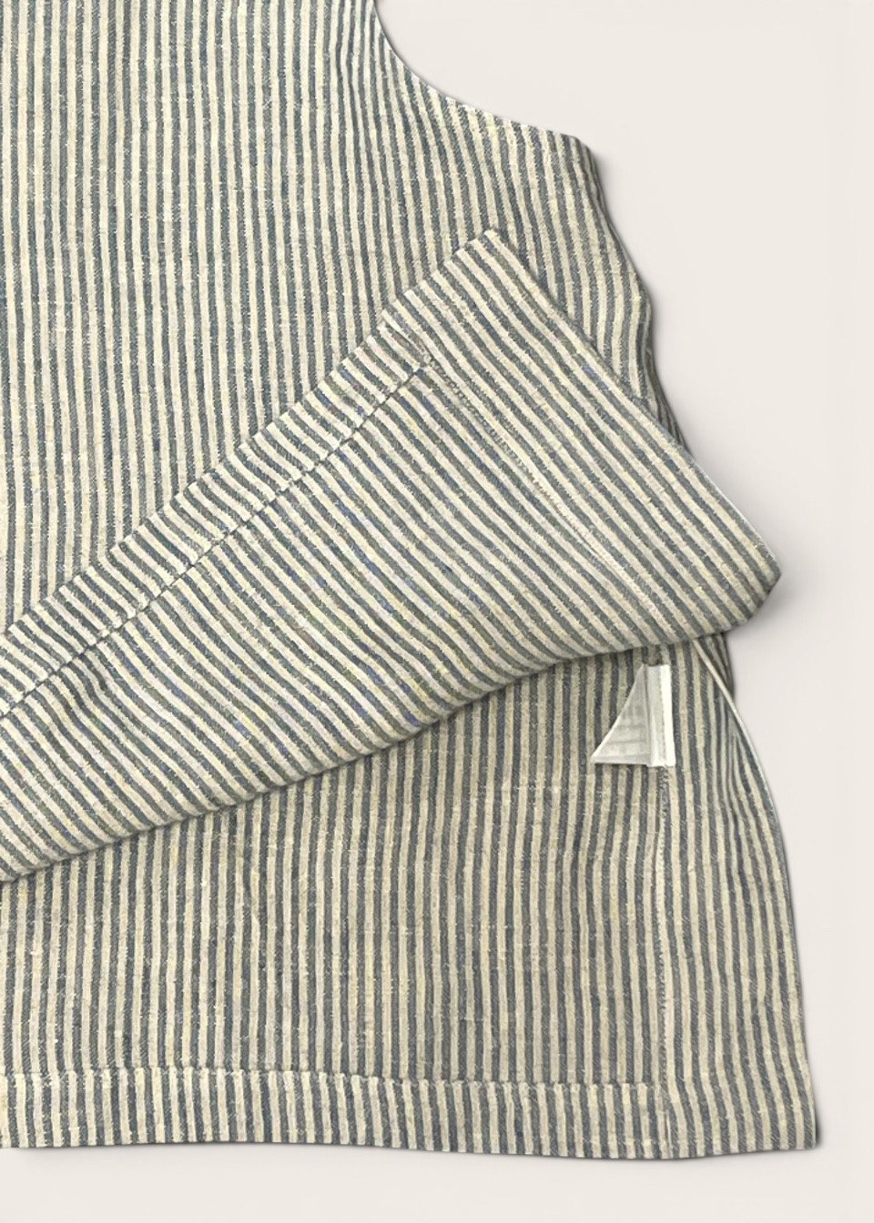 Pull 02, lin rayures ciel - LE VESTIAIRE DE JEANNE