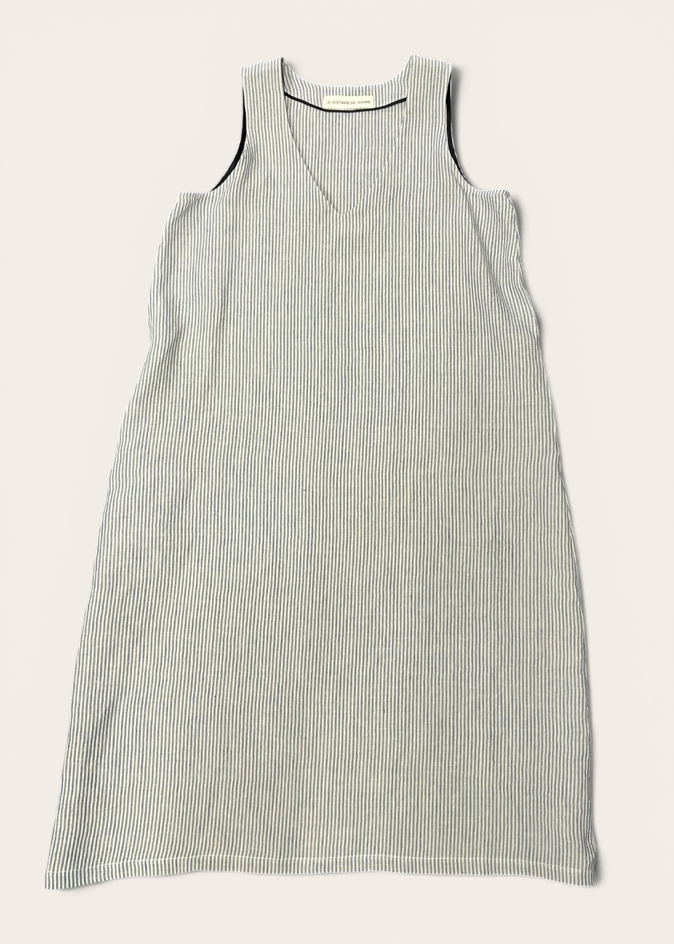 Robe évasée sans manches en lin rayé - LE VESTIAIRE DE JEANNE